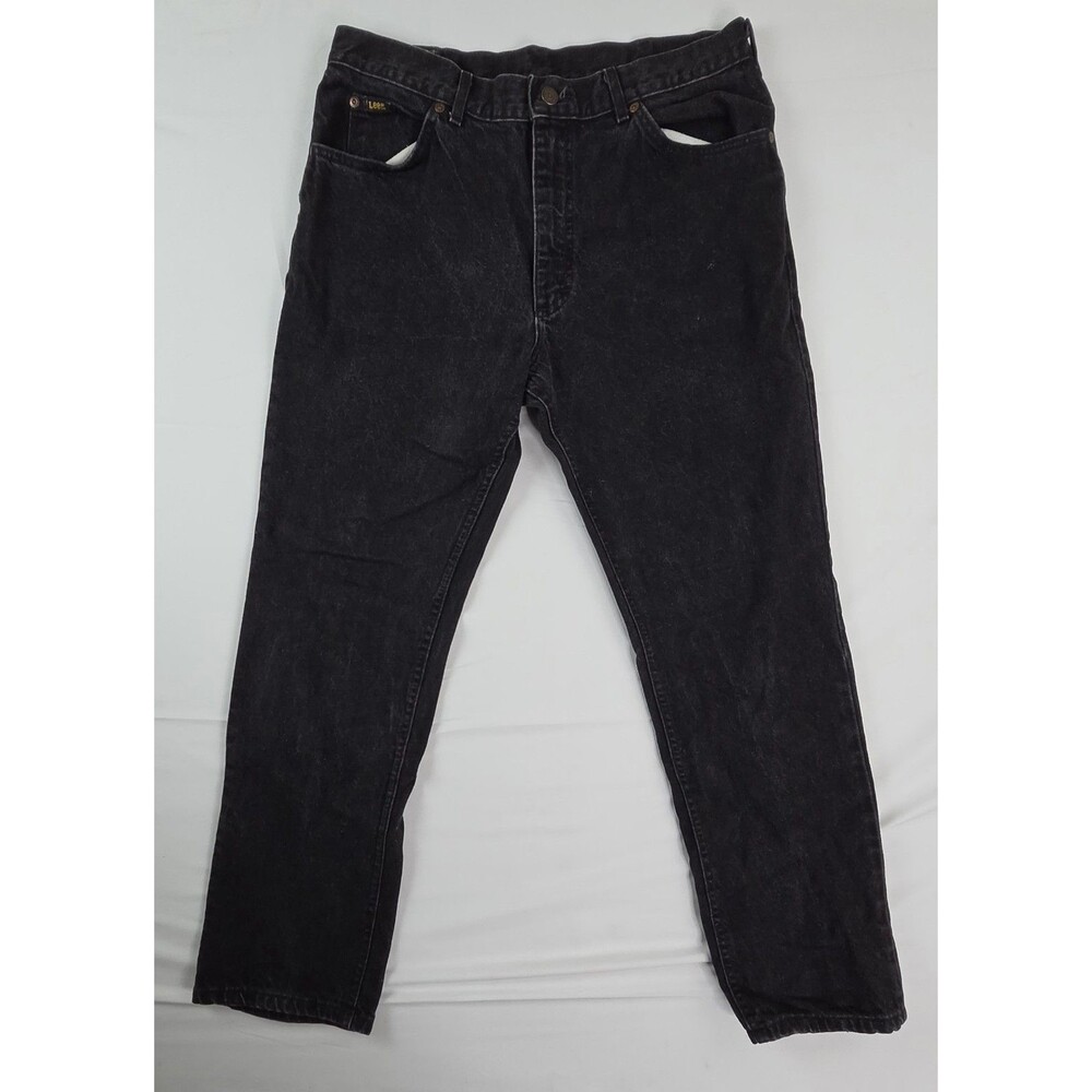Vintage 80s/90s Lee Black USA Made 34X30 Denim Jeans Pants Mens
